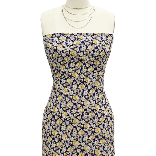 P-1892-636-NAVY-BANANA PRINTED CREPON 100% RAYON CREPON