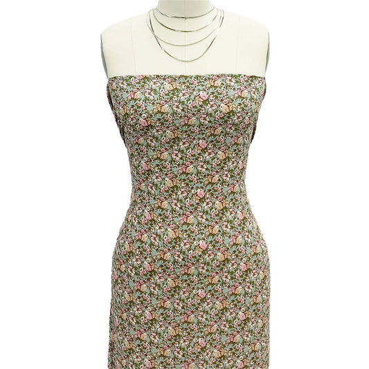 P-1892-636-SAGE-PINK PRINTED CREPON 100% RAYON CREPON