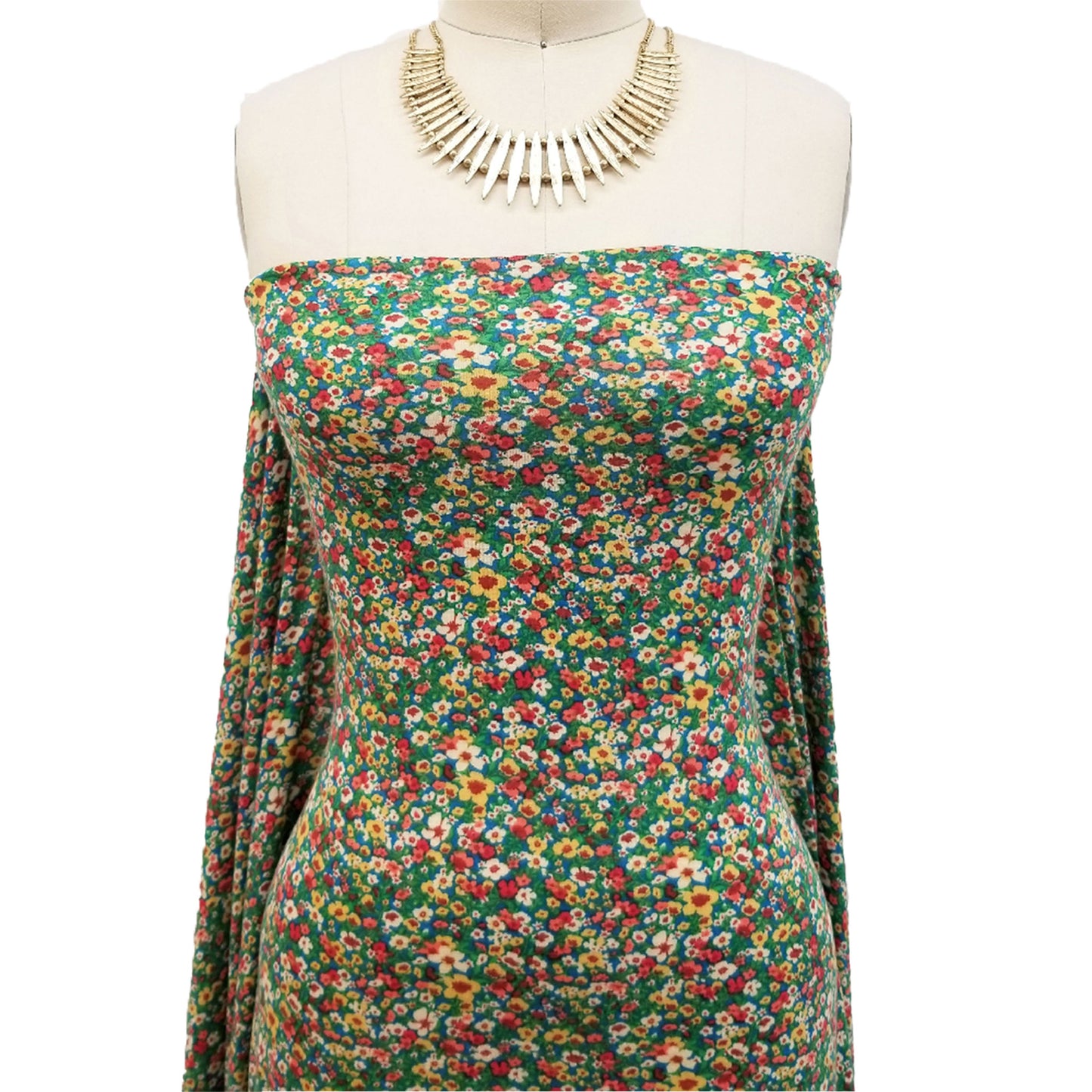 P-1894-400-TEAL-YELLOW - PRINTED PRS 87% POLY 10% RAYON 3% SPANDEX