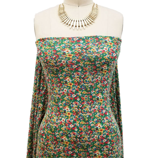 P-1894-400-TEAL-YELLOW - PRINTED PRS 87% POLY 10% RAYON 3% SPANDEX