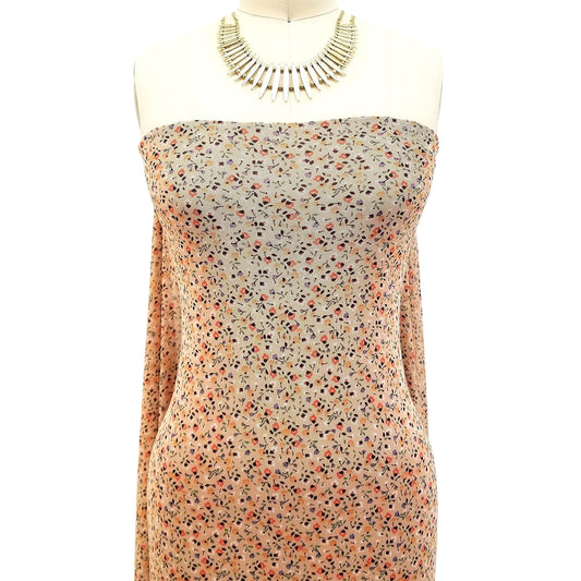P-1898-453-PEACH-ORANGE - PRINTED POLY POWER MESH 92%POLY 8%SPANDEX