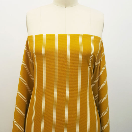 P-190-586-MUSTARD-OFFWHITE - PRINTED CREPE CHIFFON 97% POLY 3% SPANDEX
