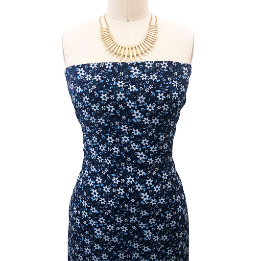 P-1901-504-NAVY-BLUE - PRINTED WOOL DOBBY 100% POLYESTER