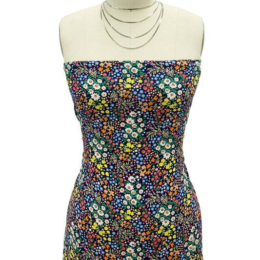 P-1913-636-NAVY-BLUE - PRINTED CREPON 100% RAYON CREPON