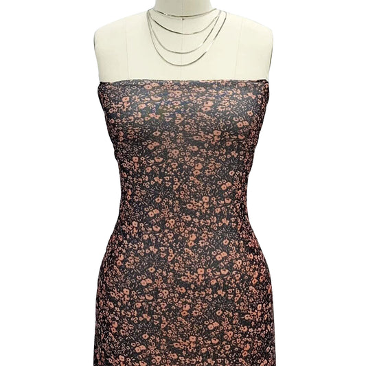 P-1914-453-BLACK-PERSIMMON - PRINTED POLY POWER MESH 92%POLY 8%SPANDEX