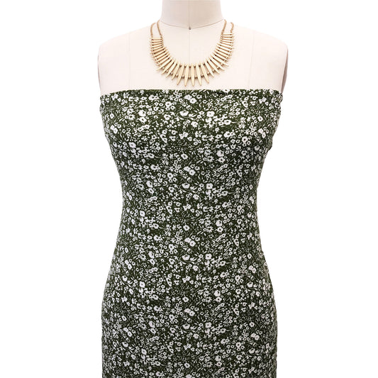 P-1914-636-ARTICHOKE-OFF-WHITE PRINTED CREPON 100% RAYON CREPON