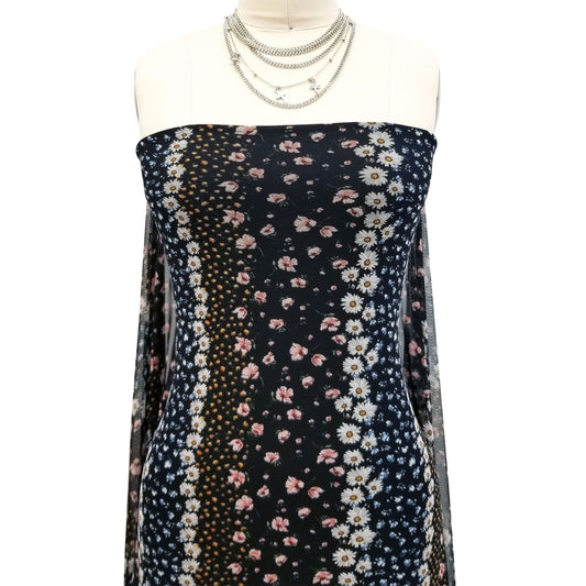 P-1916-453-BLACK-BLUSH - PRINTED POLY POWER MESH 92%POLY 8%SPANDEX