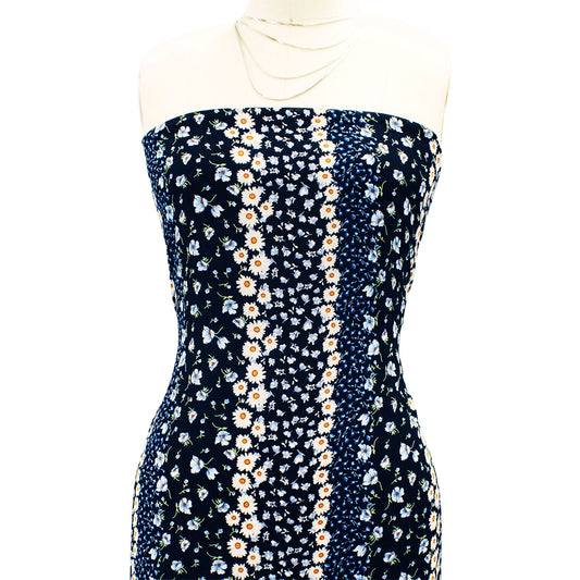 P-1916-504-BLACK-BLUE - PRINTED WOOL DOBBY 100% POLYESTER