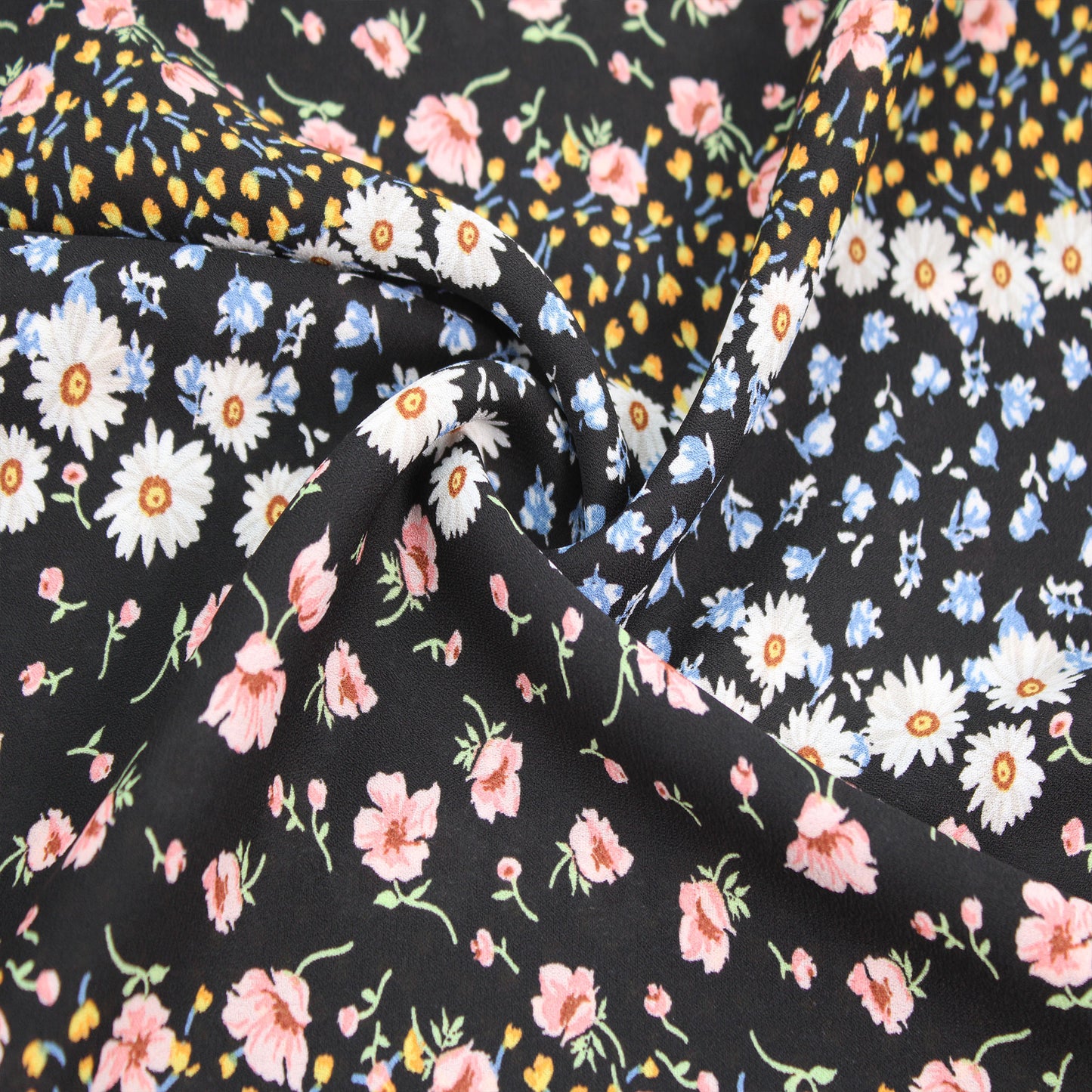 P-1916-504-BLACK-BLUSH - PRINTED WOOL DOBBY 100% POLYESTER