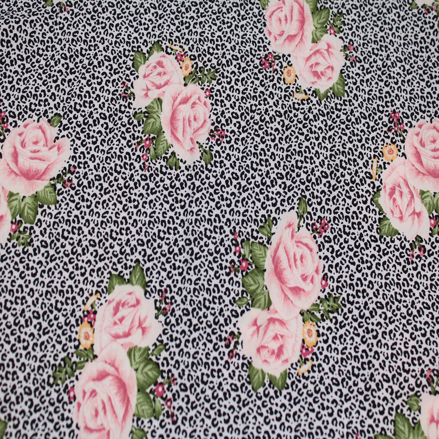 P-1921-793 BLACK-ROSE - PRINTED SILEX 90% POLYESTER 10% SPANDEX