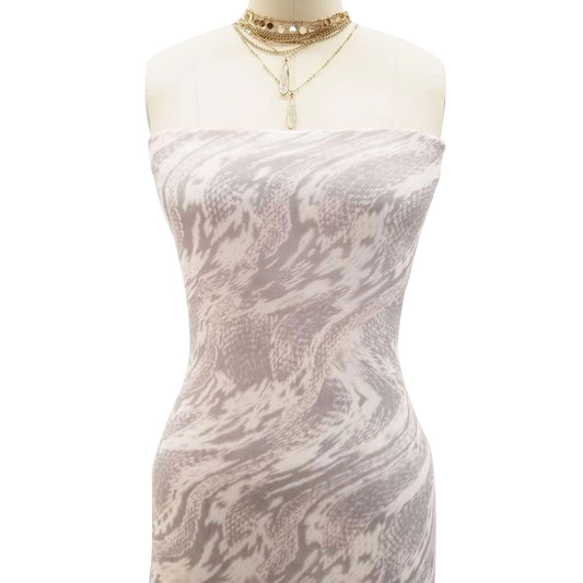 P-1923-453-SILVER-BLUSH - PRINTED POLY POWER MESH 92%POLY 8%SPANDEX