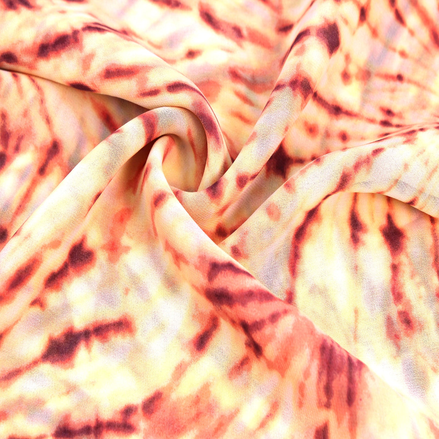 P-1925-501-BANANA-ORANGE - PRINTED 100% POLYESTER HI MULTI CHIFFON WASH