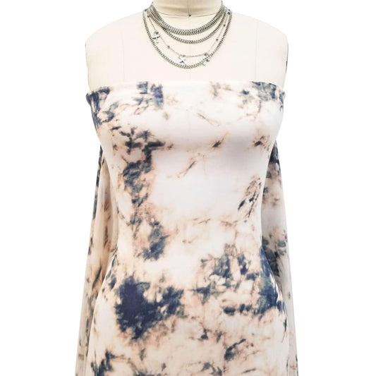 P-1927-501-PEACH-CHARCOAL - PRINTED 100% POLYESTER HI MULTI CHIFFON WASH