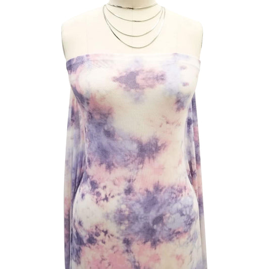 P-1928-453-DUSTY-LILAC-PINK - PRINTED POLY POWER MESH 92%POLY 8%SPANDEX
