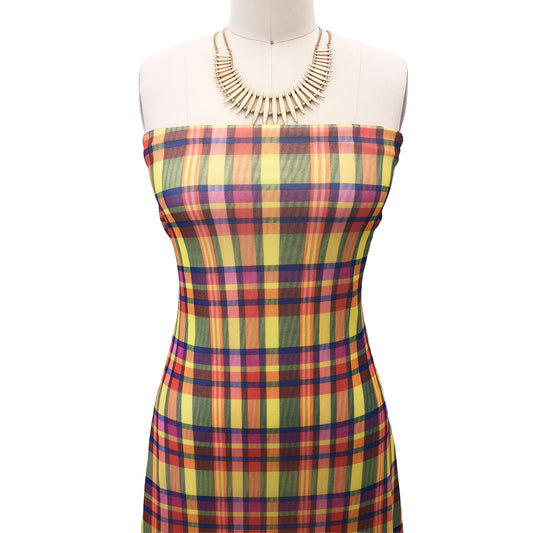 P-1935-453-BUTTERCUP-FUCHSIA - PRINTED POLY POWER MESH 92%POLY 8%SPANDEX