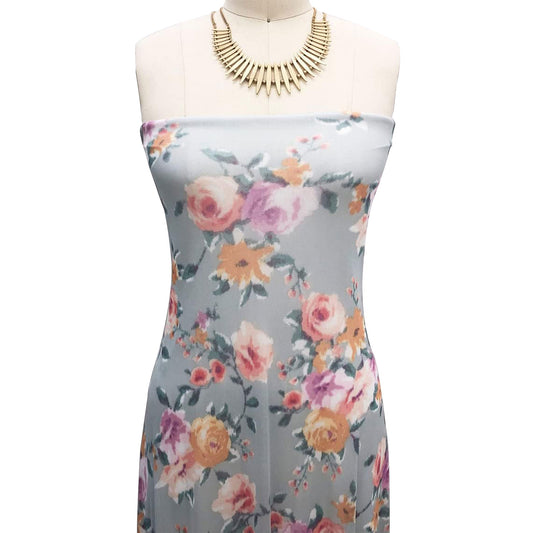 P-1950-453-SAGE-CANTALOUPE - PRINTED POLY POWER MESH 92%POLY 8%SPANDEX