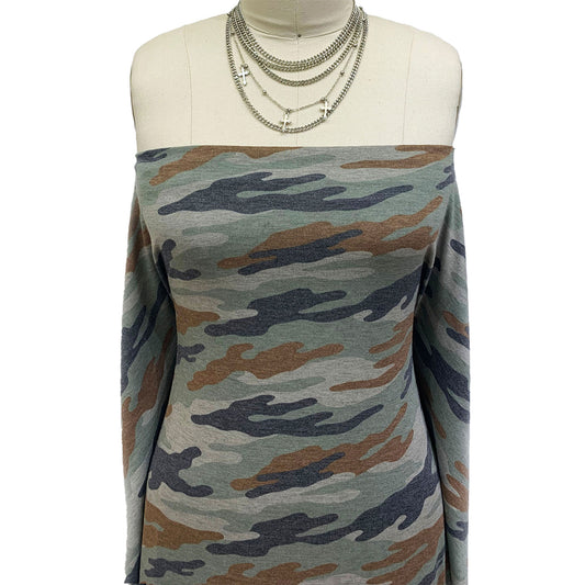 P-197-400-ARMY-GREEN-BROWN - PRINTED PRS 87% POLY 10% RAYON 3% SPANDEX
