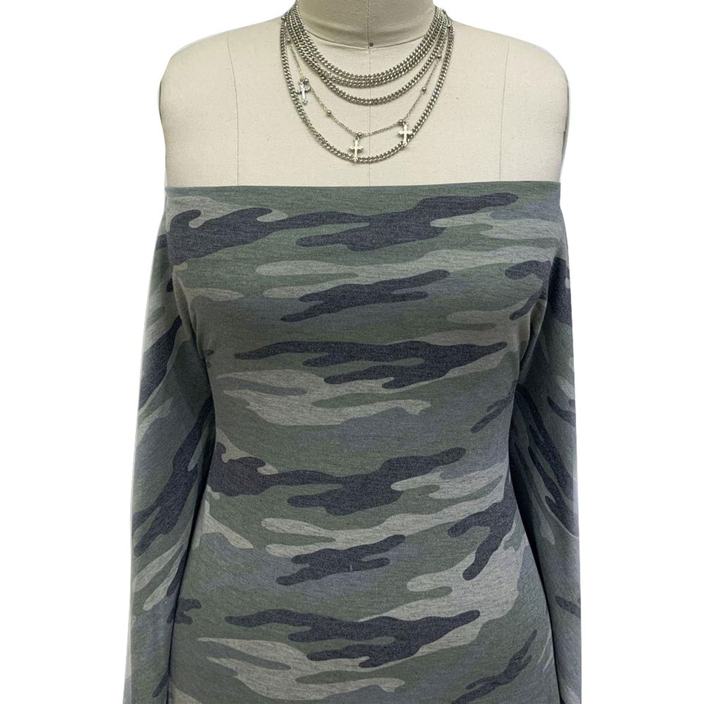 P-197-400-ARMY-GREEN-CHARCOAL - PRINTED PRS 87% POLY 10% RAYON 3% SPANDEX