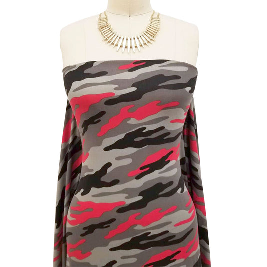 P-197-668-GREY-RED - PRINTED DTY 92% POLY 8% SPANDEX DTY DOUBLE SIDED BRUSH