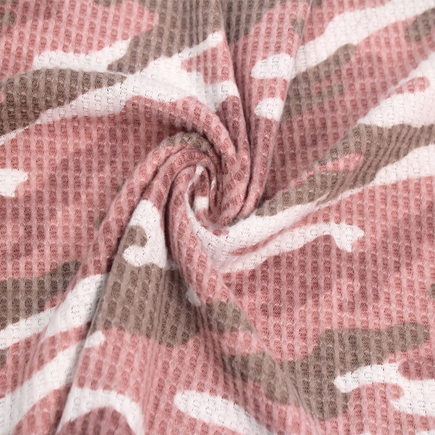 P-197-779-DUSTY-PINK-TAUPE - PRINTED WAFFLE BRUSHED 78% POLY 18% RAYON4% SPANDEX