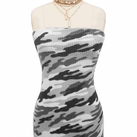 P-197-779-SILVER-CHARCOAL - PRINTED WAFFLE BRUSHED 78% POLY 18% RAYON4% SPANDEX