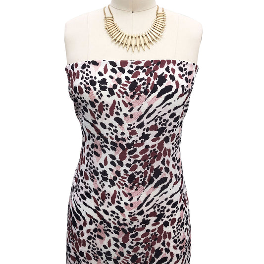 P-1976-504-OFF-WHITE-MAUVE - PRINTED WOOL DOBBY 100% POLYESTER