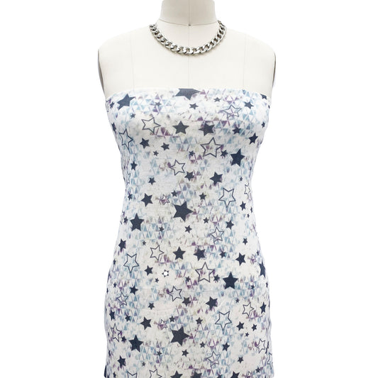 P-2099-13243-HC-IVORY-AQUA - PRINTED HACCI 87% POLY 10% RAYON 3% SPANDEX NON BRUSH
