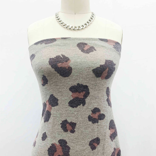 P-2120-495-HC-CHAMPAGNE-DUSTY-ROSE - PRINTED HACCI BRUSHED 79% POLY 18% RAYON 3% SPANDEX