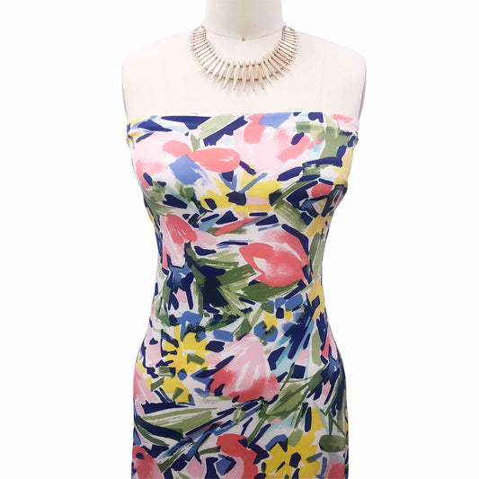 P-2155-450-OFF-WHITE-CORAL-GREEN - PRINTED ITY 96% POLY 4% SPANDEX