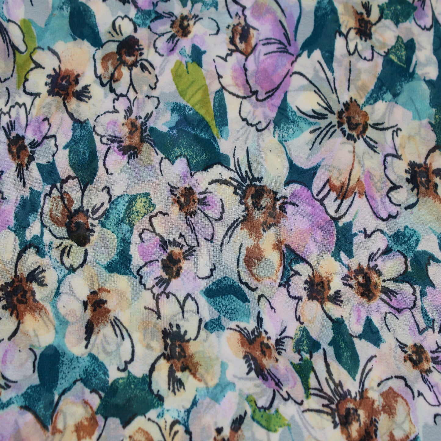 P-2157-500-TEAL-LILAC - PRINTED 100% POLYESTER HI MULTI CHIFFON