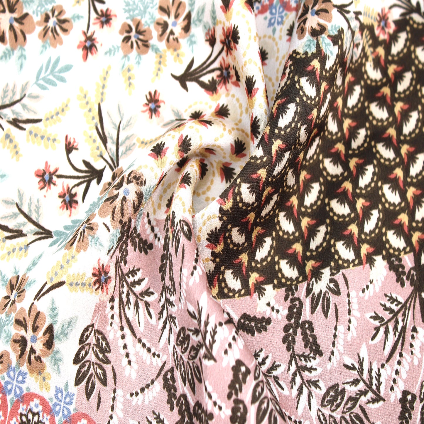 P-2160-456-ANTIQUE-ROSE-LATTE - PRINTED STRETCH SATIN 100% POLY