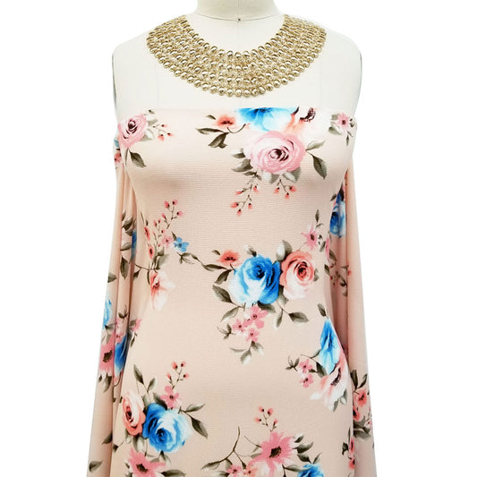 P-231-586-BLUSH-ANGEL-BLUE - PRINTED CREPE CHIFFON 97% POLY 3% SPANDEX