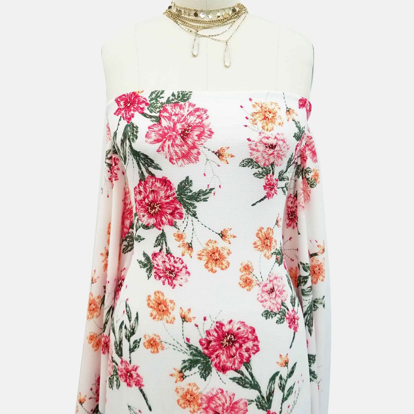 P-232-586-BLUSH-CORAL - PRINTED CREPE CHIFFON 97% POLY 3% SPANDEX