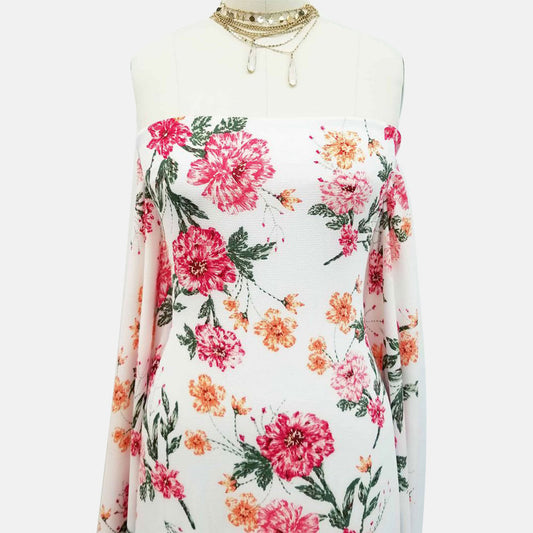 P-232-586-BLUSH-CORAL - PRINTED CREPE CHIFFON 97% POLY 3% SPANDEX