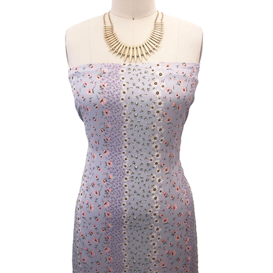 P-2399-504-DUSTY-BLUE-BLUSH - PRINTED WOOL DOBBY 100% POLYESTER