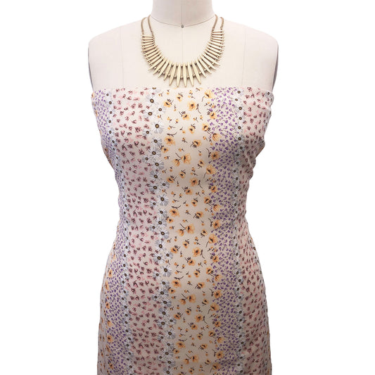 P-2399-504-PEARL-MANGO - PRINTED WOOL DOBBY 100% POLYESTER