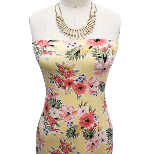 P-2402-668-BANANA-CORAL - PRINTED DTY 92% POLY 8% SPANDEX DTY DOUBLE SIDED BRUSH