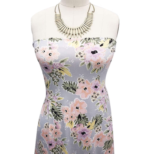 P-2402-668-GRAYISH-BLUE-LILAC - PRINTED DTY 92% POLY 8% SPANDEX DTY DOUBLE SIDED BRUSH