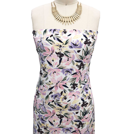 P-2403-754-OFF-WHITE-LAVENDER - PRINTED POLY MOROCCAN 100% POLY