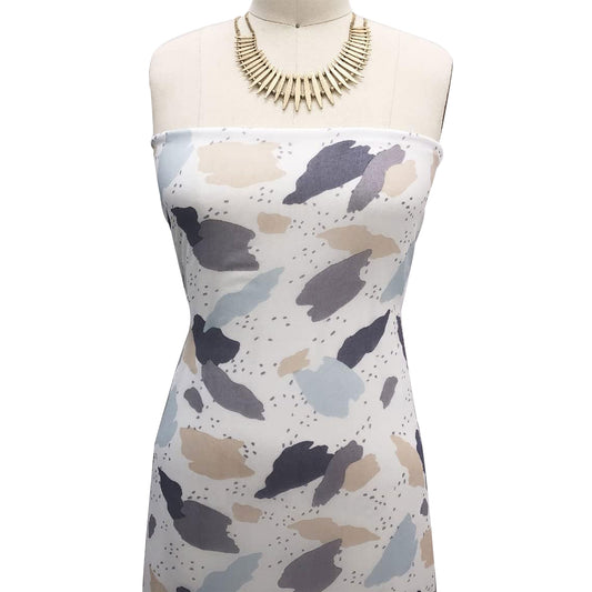 P-2413-501-OFF-WHITE-BLUE - PRINTED 100% POLYESTER HI MULTI CHIFFON WASH