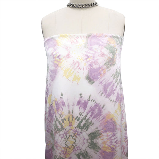 P-2420-456-OFF-WHITE-PINK - PRINTED STRETCH SATIN 100% POLY