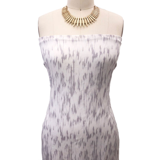 P-2428-636-OFF-WHITE-SILVER PRINTED CREPON 100% RAYON CREPON