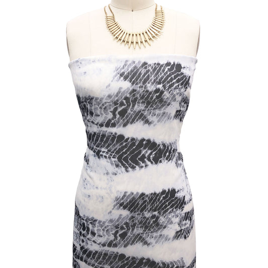 P-2445-500-SILVER-CHARCOAL - PRINTED 100% POLYESTER HI MULTI CHIFFON