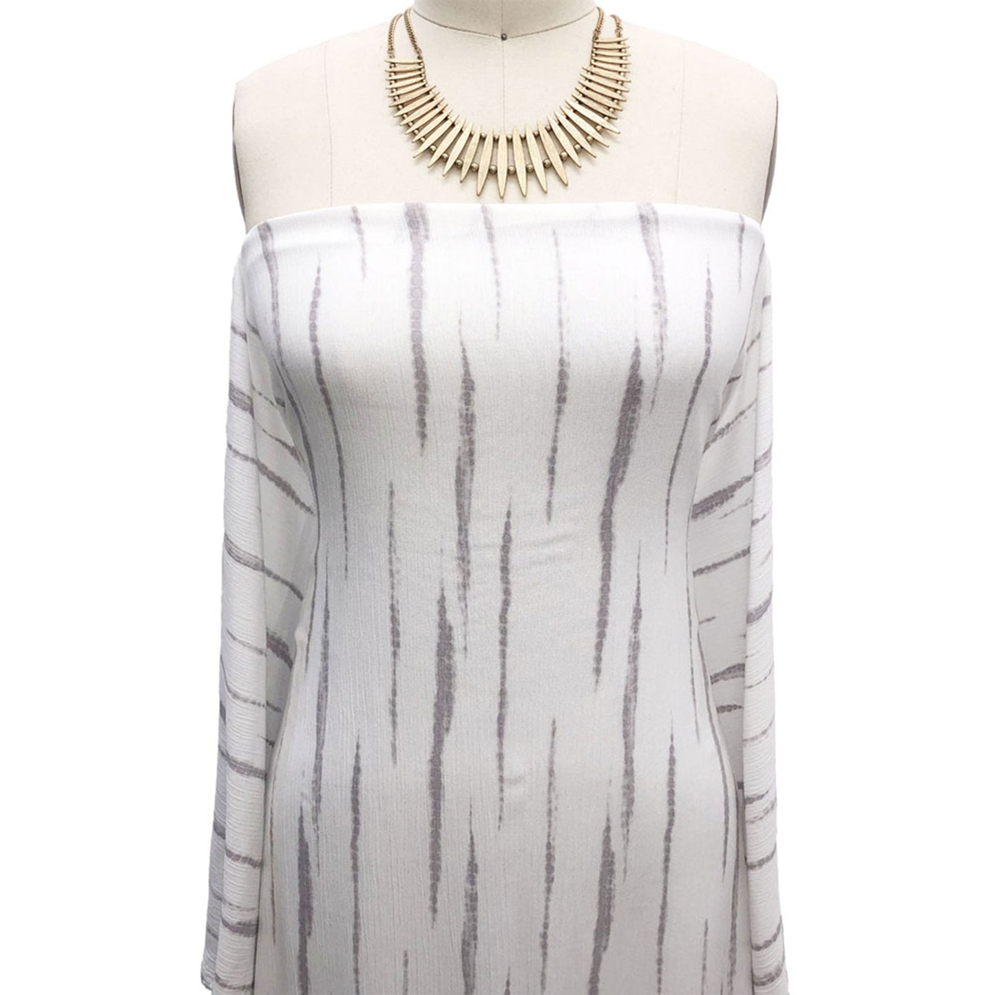 P-2463-636-IVORY-SILVER PRINTED CREPON 100% RAYON CREPON