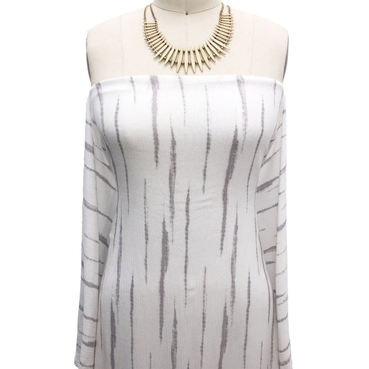 P-2463-636-IVORY-SILVER PRINTED CREPON 100% RAYON CREPON