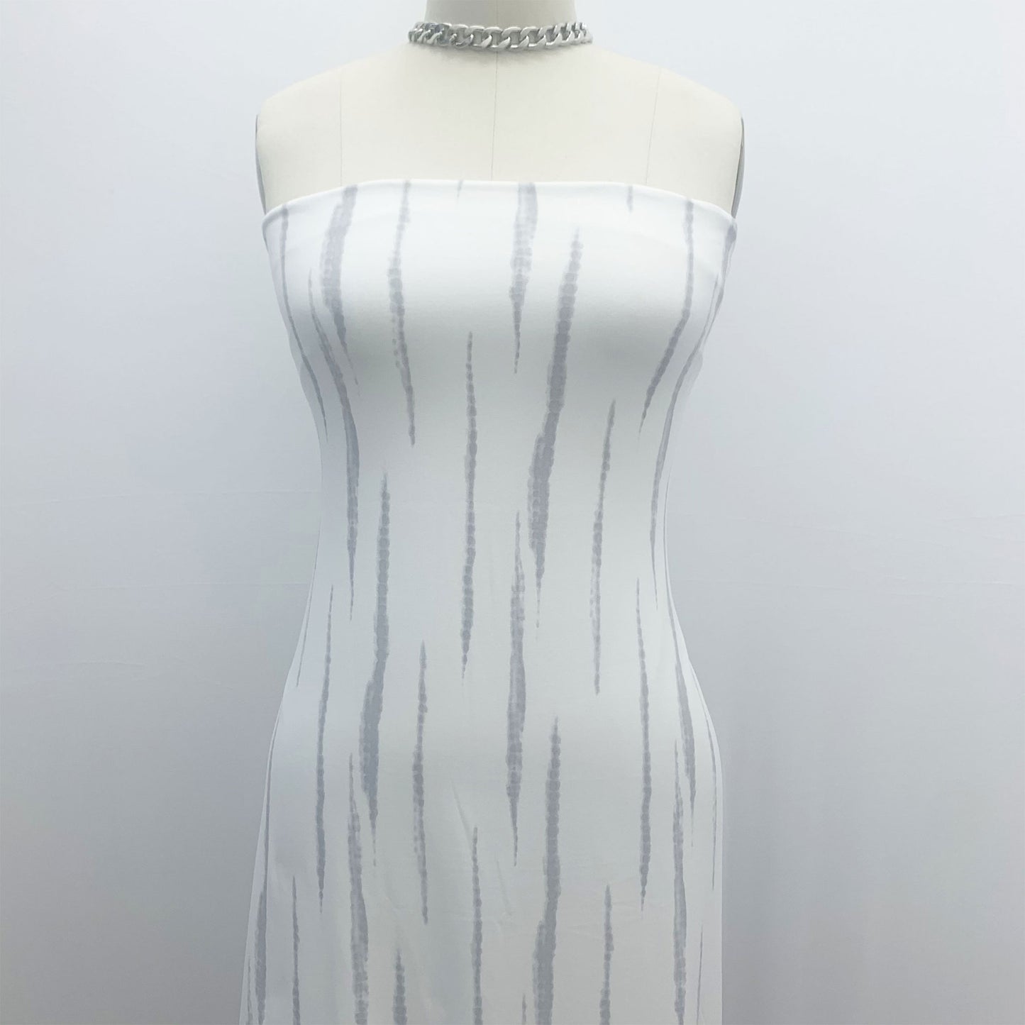 P-2463-668-IVORY-SILVER - PRINTED DTY 92% POLY 8% SPANDEX DTY DOUBLE SIDED BRUSH