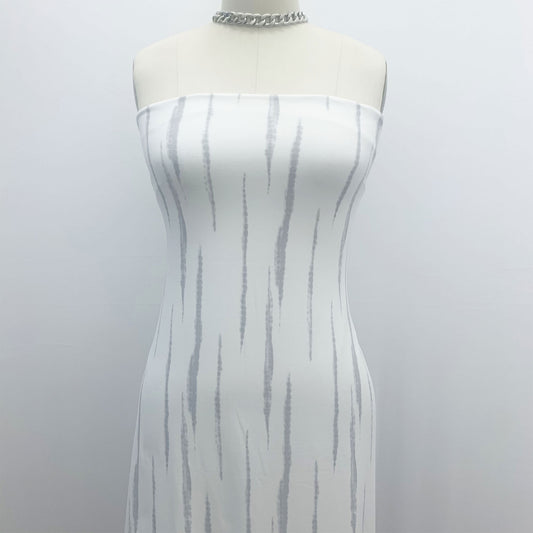 P-2463-668-IVORY-SILVER - PRINTED DTY 92% POLY 8% SPANDEX DTY DOUBLE SIDED BRUSH