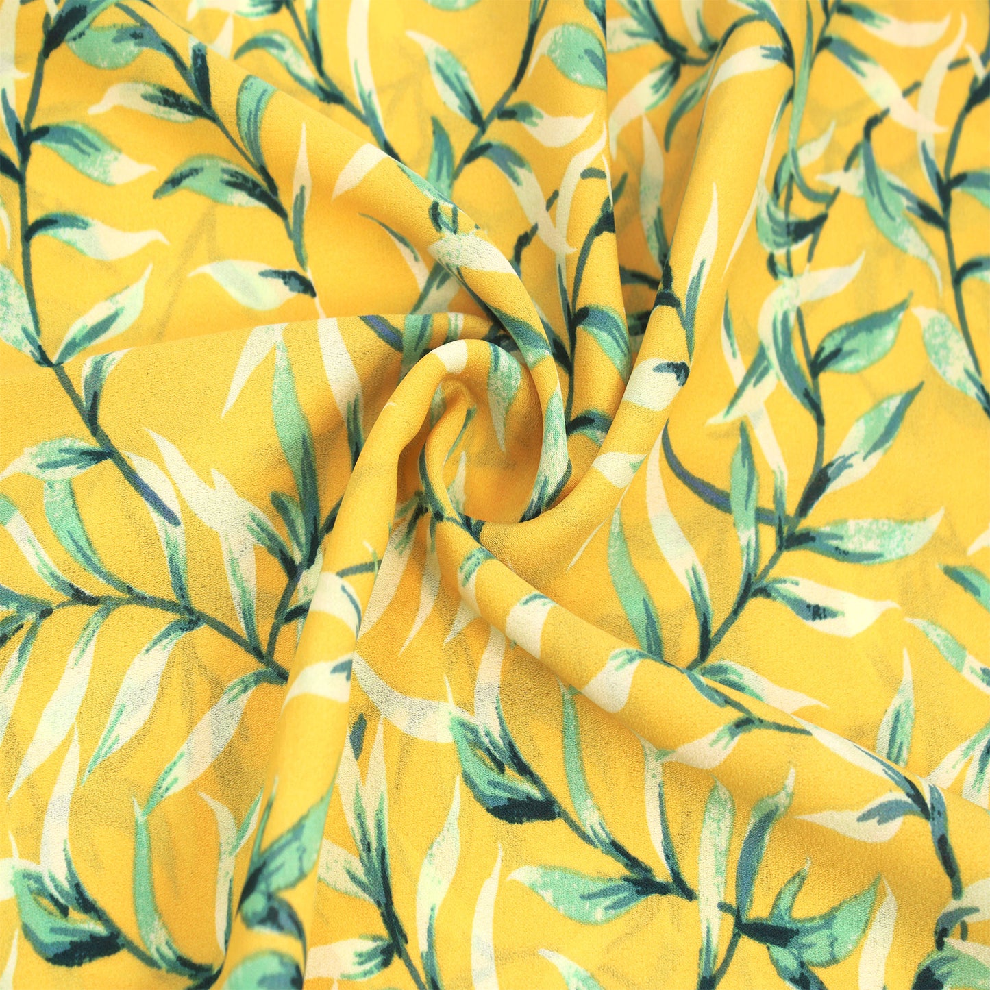 P-2477-504-MARIGOLD-GREEN - PRINTED WOOL DOBBY 100% POLYESTER