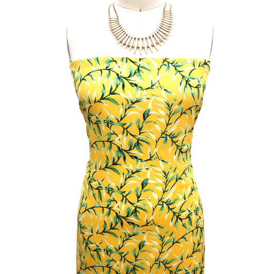 P-2477-504-MARIGOLD-GREEN - PRINTED WOOL DOBBY 100% POLYESTER