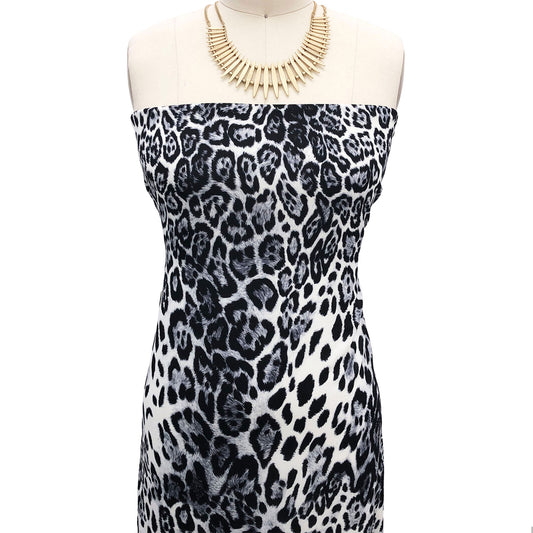 P-2498-504-OFF-WHITE-CHARCOAL-GREY - PRINTED WOOL DOBBY 100% POLYESTER